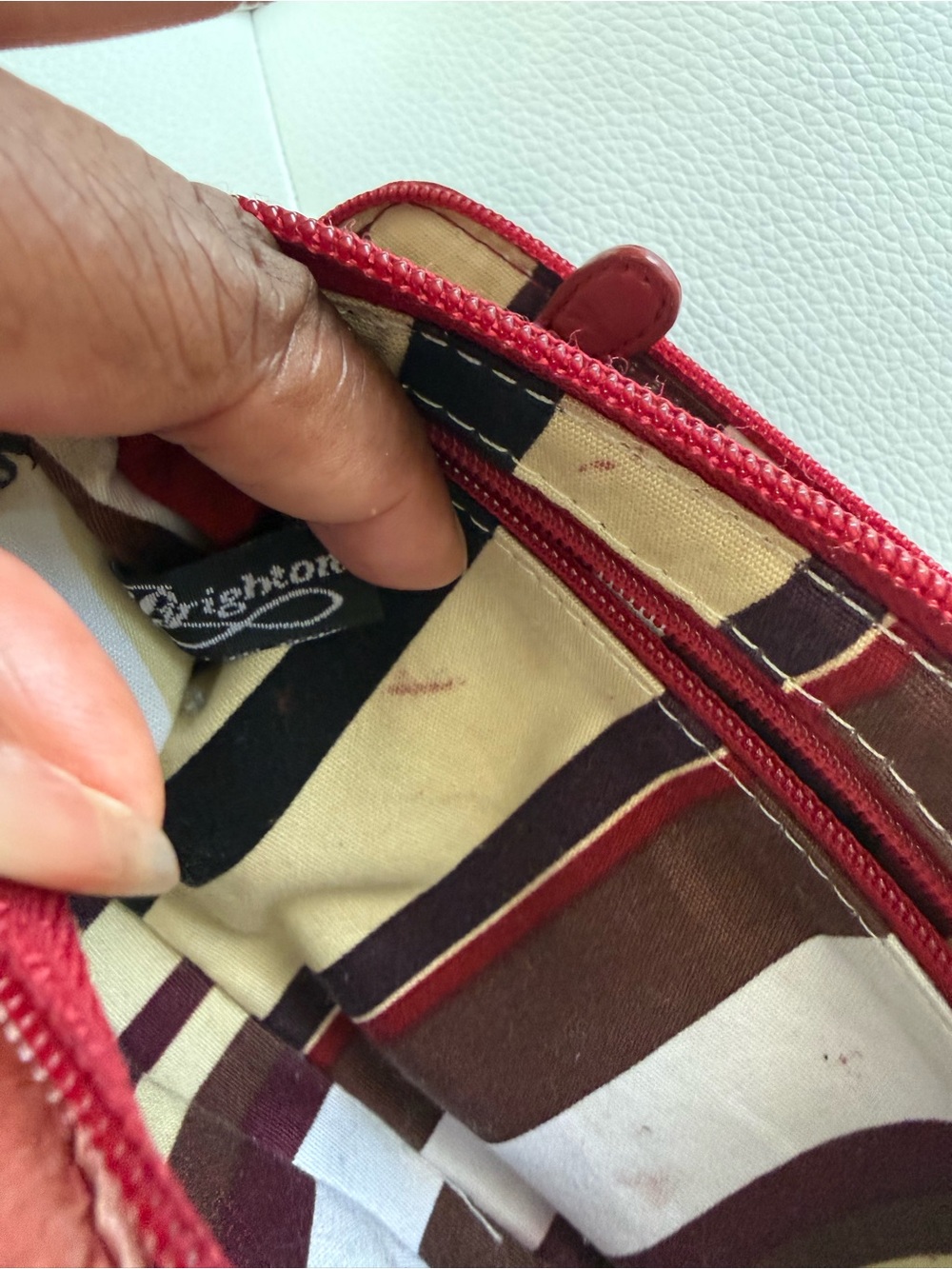 Brighton Red Leather Crossbody Bag - Picture 12 of 13